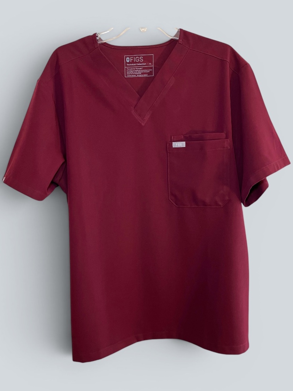 Figs Burgundy (#6773) Leon Scrub Top Size XL NWOT